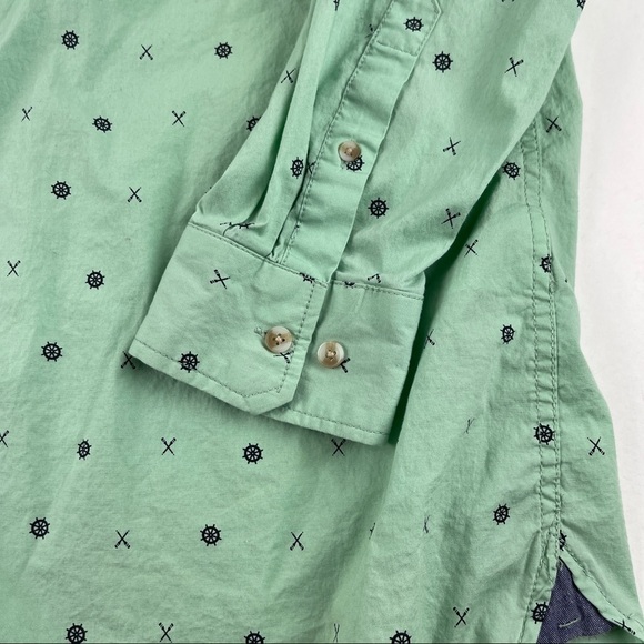 Lee Button Down Shirt Men XL Green Nautical Long Sleeve - Picture 6 of 9